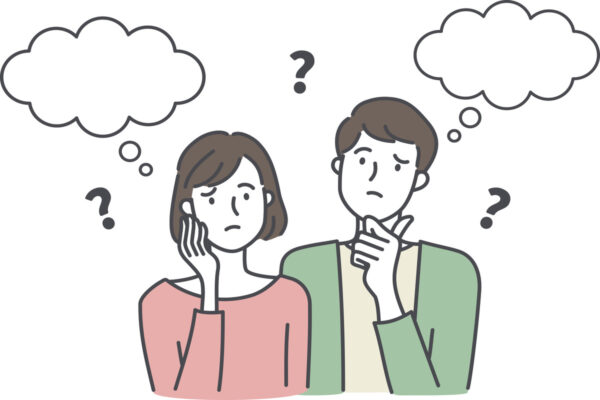 disegno di un uomo e una donna che pensano