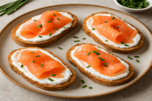 tartine con salmone e philadelphia